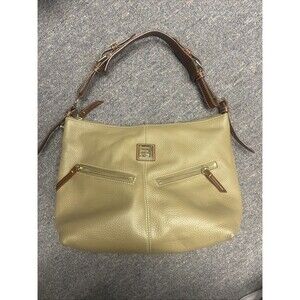 Dooney and Bourke shoulder bag. Tan Pebble Leather With Dark Leather Straps.